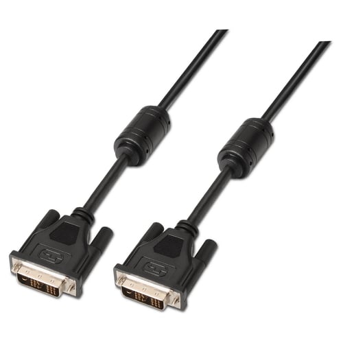 Cabo Aisens DVI Single Link 18+1 com Ferrite - DVI-D Macho para DVI-D Macho - 1,8m - (1920x1200) - Cor Preto - Aisens A117-0086