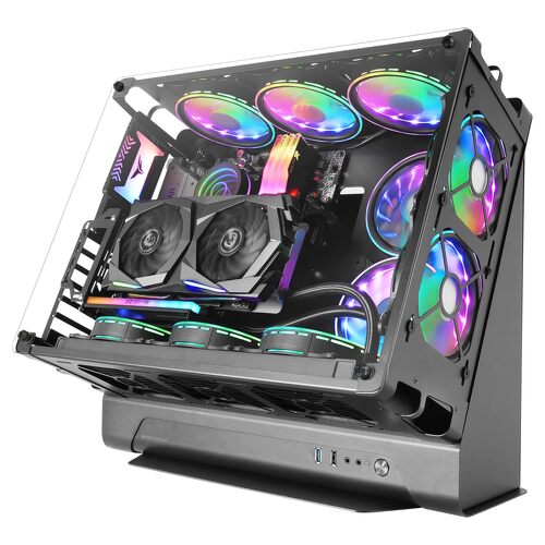 Caixa para PC personalizada Mars Gaming MCB - 475x293x443mm - Formato personalizado inovador - Capacidade XL - Estrutura modular de câmara dupla - Edição personalizada - Suporte de refrigeração líquida total - Preto - Mars Gaming 235452