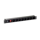 Equipar 8 Shucks Power Strip para montagem em rack 19" 1U - Interruptor liga/desliga - Cabo de 1,80m - Equip EQ333283
