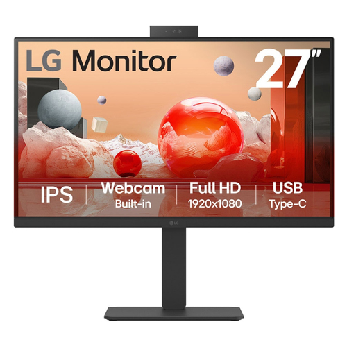 LG MONITOR IPS 27" 16:9 FHD HDMI DP USB-C COLUNAS WEBCAM PIVOT 27BA850-B - LG 27BA850-B.AEU