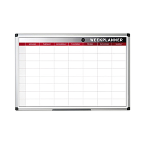 Quadro Branco 90x60cm Magnético Plano Semanal GA0333170 (em inglês) e com Serigrafia a Cores - Bi-Office 340GA0333170