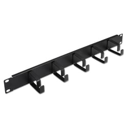 Organizador de cabos de metal Aisens com 5 anéis - 19" 1U - cor preta - Aisens A141-0309