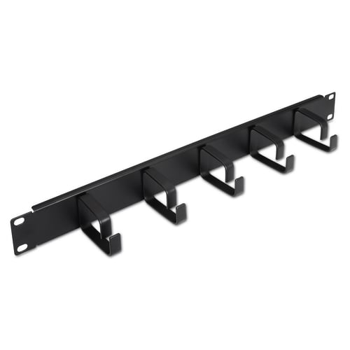 Organizador de cabos de metal Aisens com 5 anéis - 19" 1U - cor preta - Aisens A141-0309