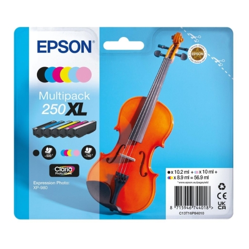 Multipack original Epson 250XL (C13T16P84010) de alta calidad. - Epson Epson 250XL Pack de 6 Cartuchos de Tinta Originales - C13T16P84010