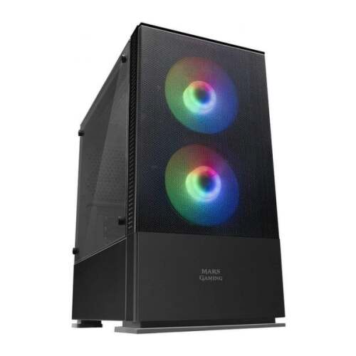 Caixa mini torre Mars Gaming MCZ Micro ATX, Mini-ITX - Painel lateral em acrílico - Iluminação RGB - Tamanho do disco rígido 2,5", 3,5" - USB-A 3.0, USB-A 2.0 e áudio - 2 ventoinhas de 120 mm incluídas - Mars Gaming MCZ
