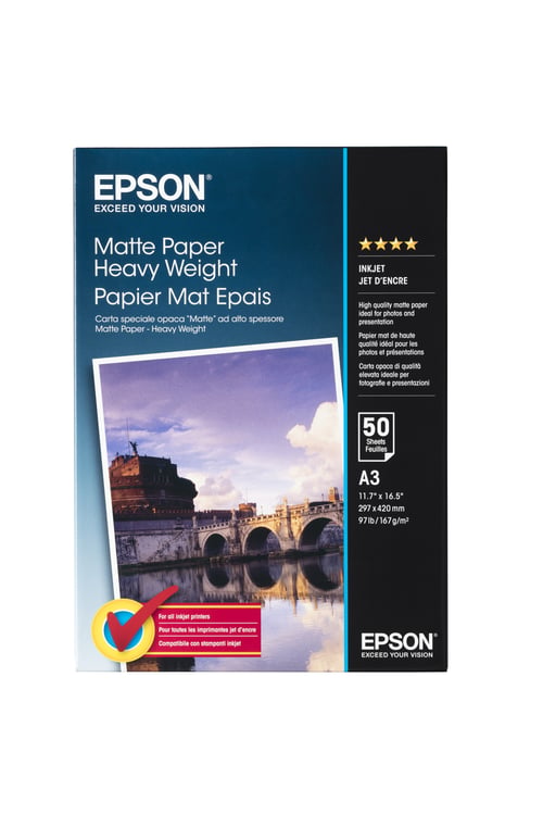 EPSON S041261 Matte heavyweight paper inkjet 167g/m2 A3 50 sheets 1-pack - Epson C13S041261
