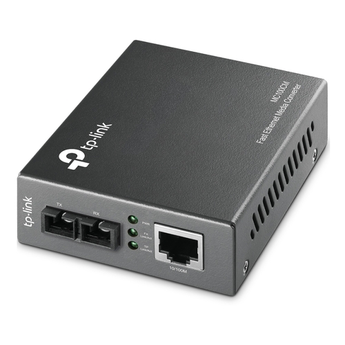 TP-Link Conversor de RJ45 de 10/100 Mbps para fibra SC multimodo de 100 Mbps, full-duplex até 2 km - TP-Link MC100CM