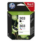 Pacote de 2 cartuchos de tinta originais HP 303 preto + colorido - 3YM92AE - HP 3YM92AE