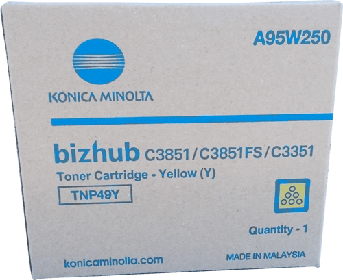 Cartucho de Toner Original Amarelo Konica Minolta TNP49 - TNP49Y/A95W250 - Konica Minolta A95W250