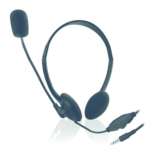 EWENT HEADSET COM MIC FOR CHAT JACK 3.5" - Ewent EW3567