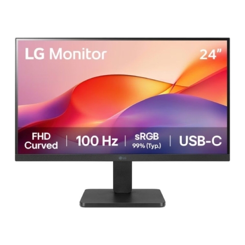 Monitor LG 23,8" Curvo 1500R VA FullHD 100Hz HDR 10 - Resposta de 5ms - 16:9 - HDMI, USB-C - VESA 100x100mm - LG 24U421A-B