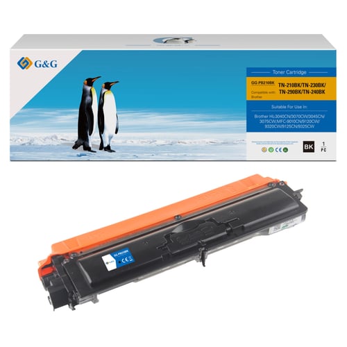G&G Brother TN230 Preto Cartucho de Toner Compatível, 2.200 Páginas - Toner Compatível TN230BK