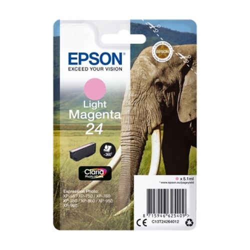 Cartucho de tinta original Epson T2426 (24) magenta claro - C13T24264012 - Epson C13T24264012