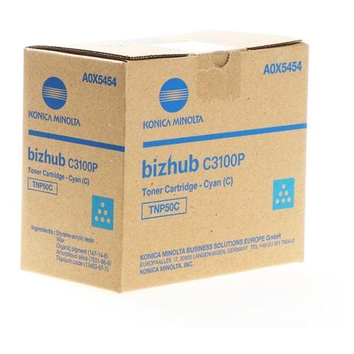 Tinteiro de Toner Original Ciano Konica Minolta TNP50 - TNP50C/A0X5454 - Konica Minolta TNP50C