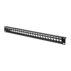 DIGITUS PATCH PANEL MODULAR 19" 24P 1U KEYSTONE VAZIO PRETO - DIGITUS DN-91411