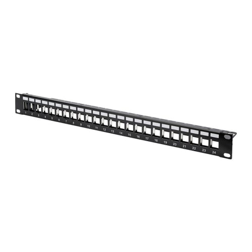 DIGITUS PATCH PANEL MODULAR 19" 24P 1U KEYSTONE VAZIO PRETO - DIGITUS DN-91411