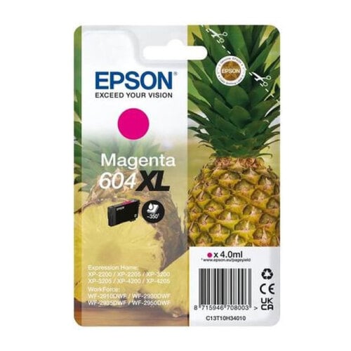 EPSON TINTEIRO MAGENTA 604XL XP2200/05/3200/05/4200/05/WF2910/30/35/50 - Epson C13T10H34020