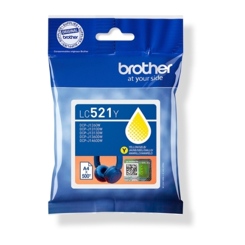 Tinteiro amarelo original da Brother LC521Y - LC521Y - Brother LC521Y