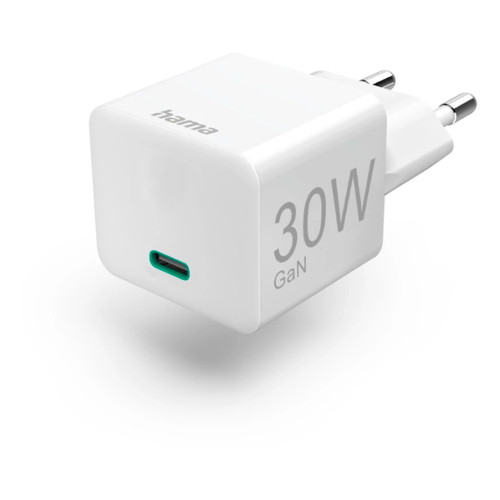 Carregador USB-C PD/QC/GaN 30W Rápido Mini-charger Branco - Hama HAM201998