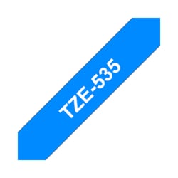 Fita Laminada 12mmx8mts Fundo Azul / Texto Branco - Brother BROTZ535