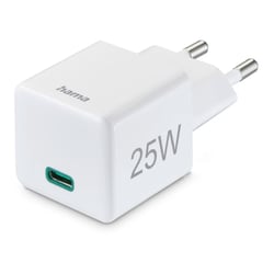 Carregador USB-C PD/QC 25W Rápido Mini-charger Branco - Hama HAM201652
