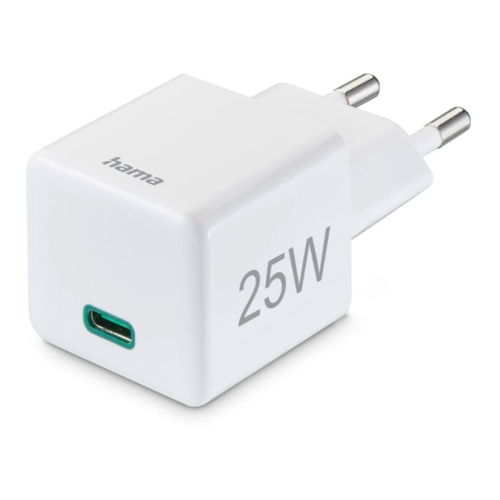 Carregador USB-C PD/QC 25W Rápido Mini-charger Branco - Hama HAM201652