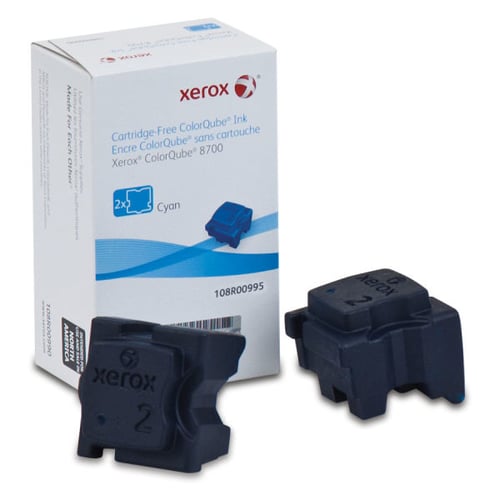 Xerox Tinta Sólida Ciano Genuína ColorQube 8700/8900 (2 Sticks, rendimento 4.200 páginas) - Xerox 108R00995