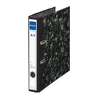 Porta-arquivos Dohe Marbled Folio - Lombada de 45 mm - Papel sobre cartão forrado com papel impresso - Protectores de cantos metálicos - Ilhós, dobra e pega de alavanca de alta qualidade - Preto marmoreado - Dohe DO09123