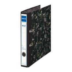 Porta-arquivos Dohe Marbled Folio - Lombada de 45 mm - Papel sobre cartão forrado com papel impresso - Protectores de cantos metálicos - Ilhós, dobra e pega de alavanca de alta qualidade - Preto marmoreado - Dohe DO09123