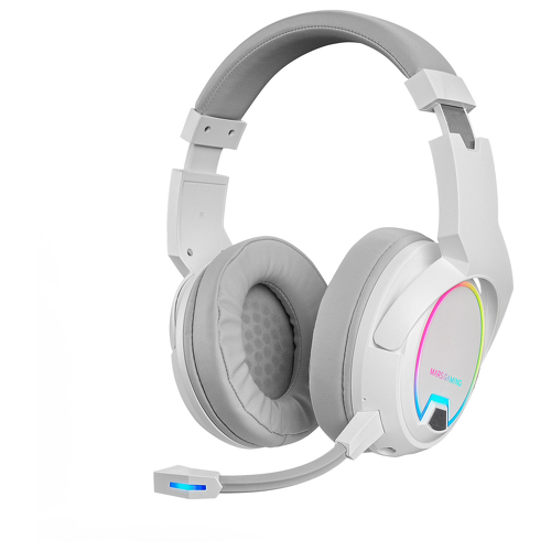 Auscultadores MARS GAMING MHW-100 WIRELESS ARGB HEADPHONES, DETACH MIC, ENC NOISE CANCEL, WHITE - Mars Gaming MHW100W