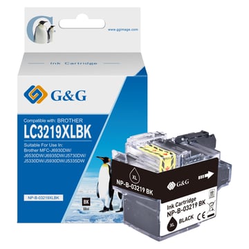 G&G Brother LC3219XL Preto Cartucho de Tinta Compatível, 68 ml - Tinteiro Compatível LC3219XLBK