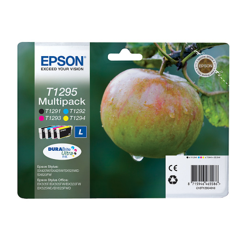 Pacote com 4 cartuchos de tinta originais Epson T1295 - C13T12954012 - Epson C13T12954012