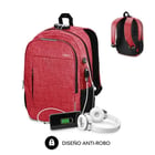 Mochila Subblim Urban Lock System - Sinónimo de segurança - Excelente capacidade de organização - Conector USB para powerbank - Design robusto - Lados ergonómicos - Vermelho - Subblim 234542