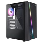 Unykach Glayze ATX Tower Case - Iluminação ARGB - Painel lateral em vidro temperado - USB-A 2.0/3.2 e áudio - 1 ventoinha RGB de 120 mm instalada - Unykach 511301