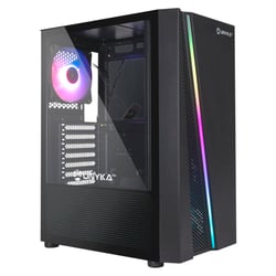 Unykach Glayze ATX Tower Case - Iluminação ARGB - Painel lateral em vidro temperado - USB-A 2.0/3.2 e áudio - 1 ventoinha RGB de 120 mm instalada - Unykach 511301