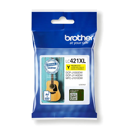 Tinteiro Amarelo XL. Duração estimada: até 500 páginas (segundo ISO/IEC 24711) - Brother LC421XLY