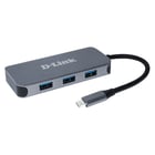 Hub USB-C da D-Link com 3x USB 3.0, 1x USB-C, 1x HDMI 4K, 1x RJ45 - D-Link DUB-2335