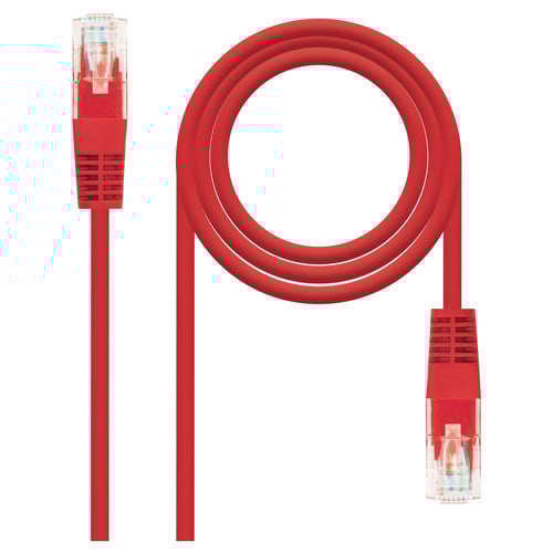Cabo de rede nanocabo cruzado Patchwork RJ45 Cat.5e UTP AWG24 1m - Cor vermelha - Nanocable 10.20.0201