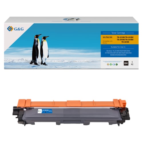 G&G Brother TN241/TN242 Preto Cartucho de Toner Compatível, 2.500 Páginas - Toner Compatível TN241BK/TN242BK