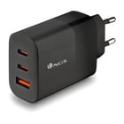Carregador de parede universal NGS Bud 65W 65W Ultra rápido - 2x USB-C PD & PPS, 1x USB-A QC 3.0 - Cor preta - NGS 301182