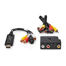 Nedis Conversor de vídeo analógico para digital com adaptador AV e Scart. Software incluído - Nedis VGRRU101BK