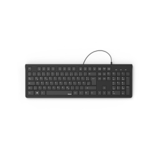 Teclado HAMA com fio KC-200" Black - 182681 - Hama 19182681