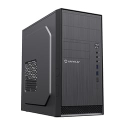 Gabinete Torre MicroATX Unykach Aero C12 V2 - Tamanho de Unidade Suportada: 3,5", 2,5" - USB-A 3.0, USB-C 2.0, Áudio - Preto - Unykach UK52110V2