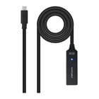Cabo de extensão Nanocable USB-C 3.2 macho para USB-C 3.2 fêmea - 5 metros - Amplificador - Preto - Nanocable 10.01.1311