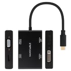 Conversor Nanocable USB-C/M para HDMI/H + DVI/H + DP/H + VGA/H - 10cm - Preto - Nanocable 243967