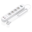 Aisens Ext Multi 4 Tomadas + Carregador PD3,0 20W 2xUSB-C 2xUSB-A 1,4M Branco - Aisens ASPS-2A2C12-W