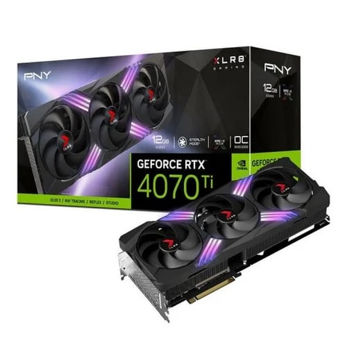 Placa gráfica NVIDIA PNY GeForce RTX 4070 Ti Verto XLR8 12GB GDDR6X - Iluminação - PCIe 4.0, HDMI, DisplayPort - PNY VCG4070T12TFXXPB1-O