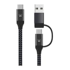EWENT CABO USB-C PARA USB-C C/ ADAPT USB 60W QUICKCHARGE 1MT - Ewent EW9918
