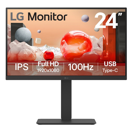 LG MONITOR IPS 24" (23.8") 16:9 FHD HDMI DP USB-C COLUNAS PIVOT 24BA650-B - LG 24BA650-B.AEU