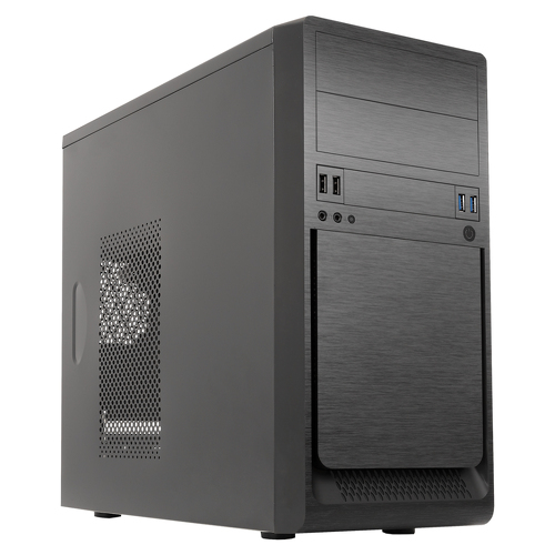 Unykach UK6023 U3 MicroATX Tower Case - Fonte de alimentação 500W incluída - Tamanho de disco suportado 3,5", 2,5" - USB-A 3.2/2.0 e áudio - Unykach 51992